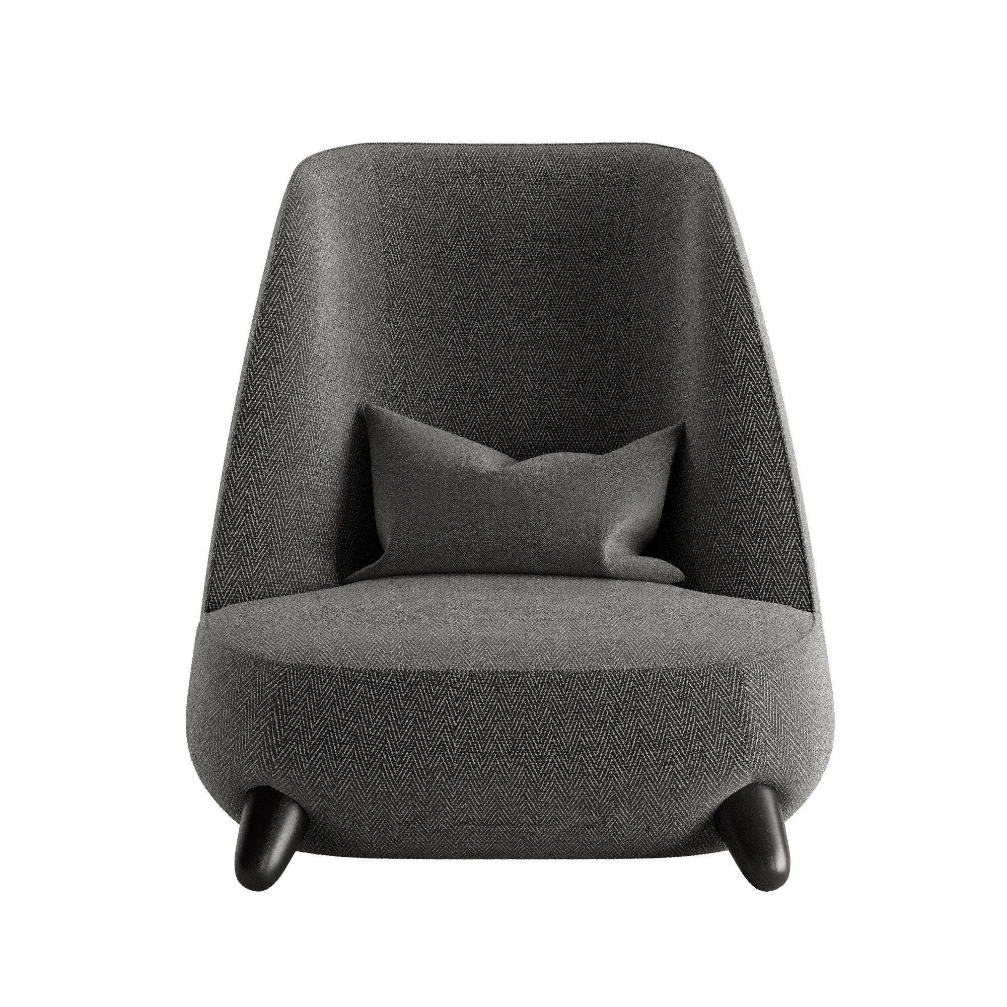 Gradisca lounge chair with legs 3D model_2