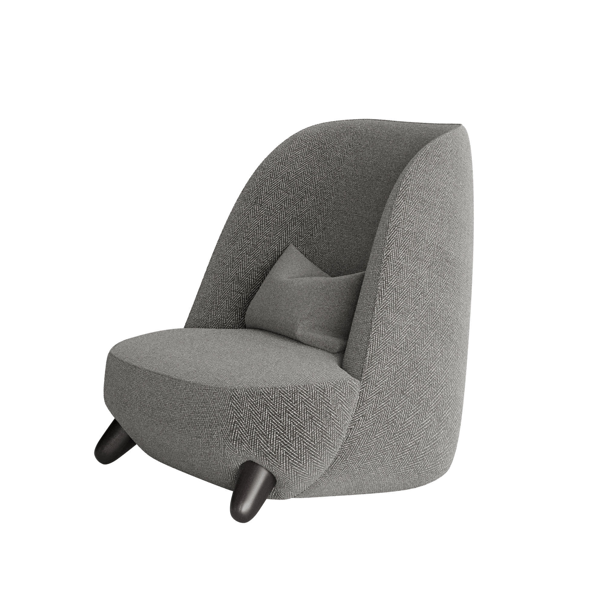 Gradisca lounge chair with legs 3D model_1