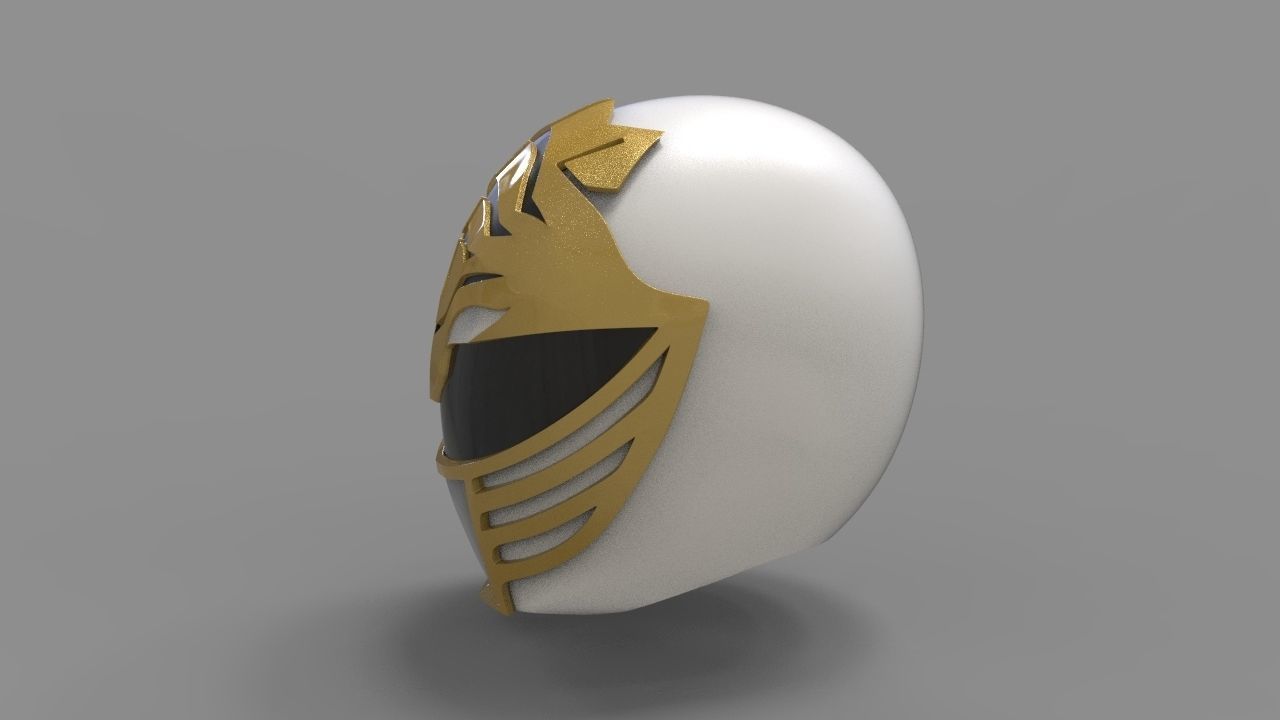 Power Rangers MMPR White Ranger Helmet 3D print model_2
