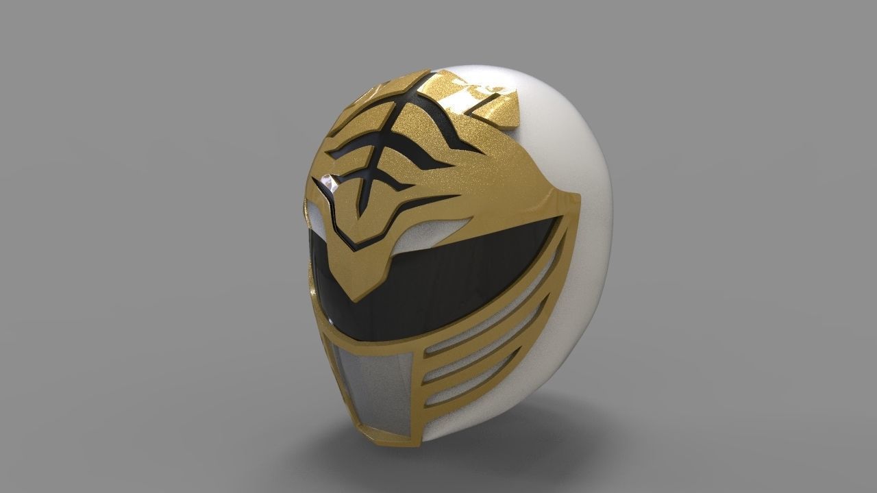 Power Rangers MMPR White Ranger Helmet 3D print model_1
