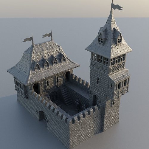 Medieval Guard House Tabletop Terrain 28 mm 3D print model