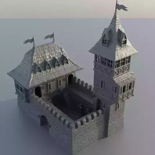 Medieval Guard House Tabletop Terrain 28 mm 3D print model