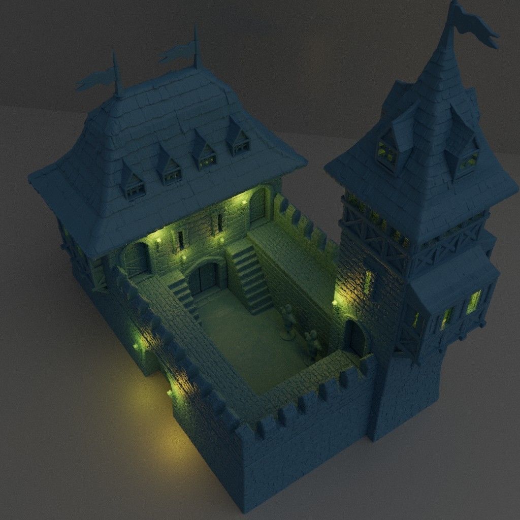 Medieval Guard House Tabletop Terrain 28 mm 3D print model_6