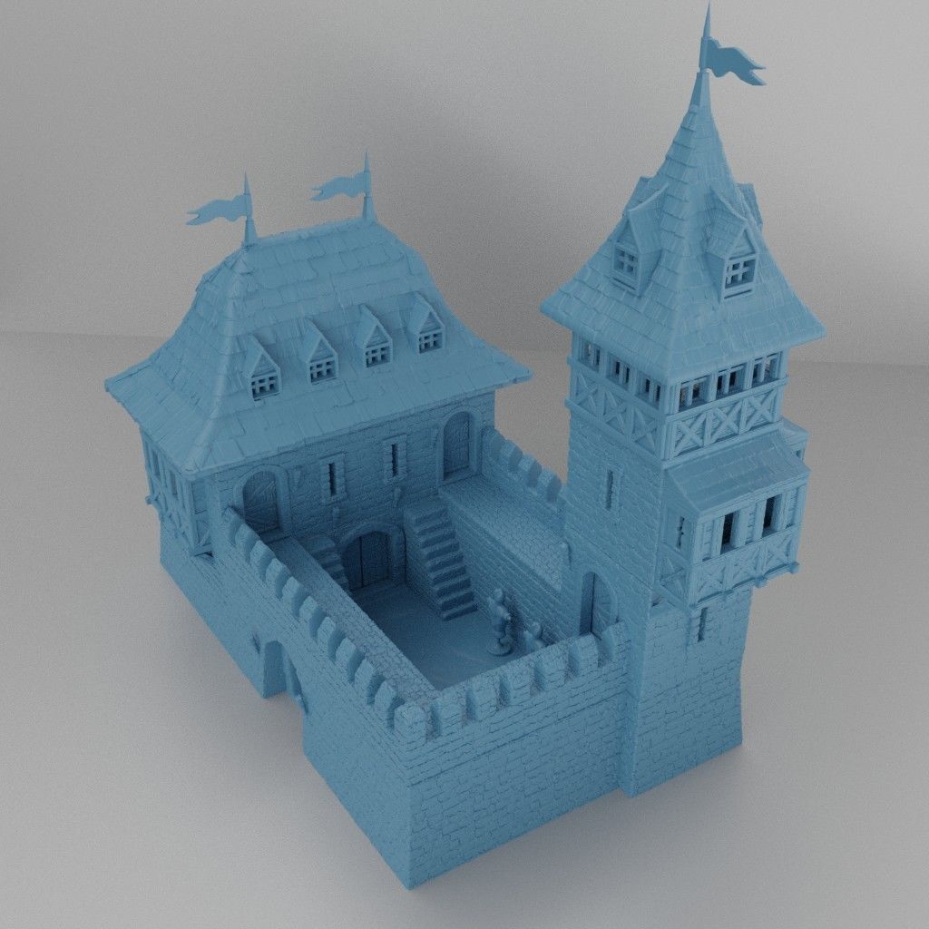 Medieval Guard House Tabletop Terrain 28 mm 3D print model_10
