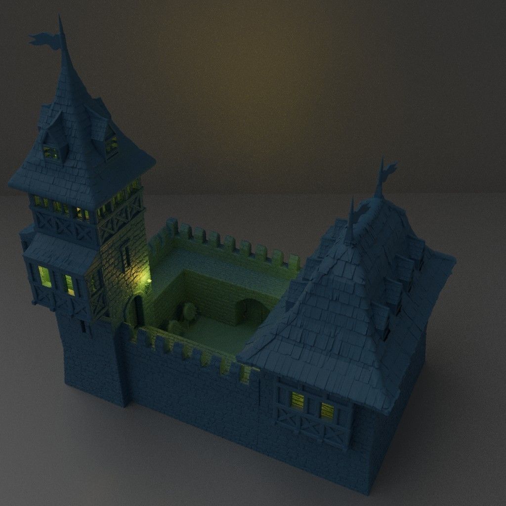 Medieval Guard House Tabletop Terrain 28 mm 3D print model_8