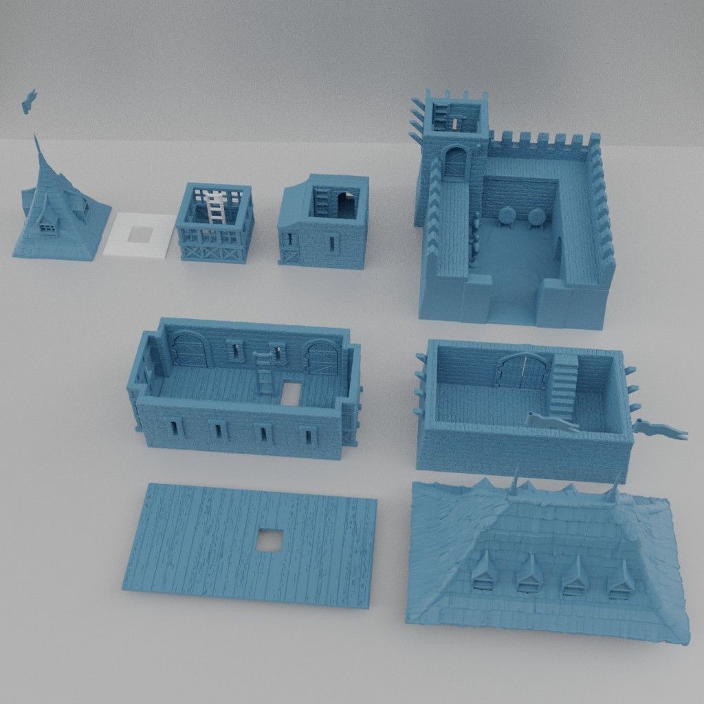 Medieval Guard House Tabletop Terrain 28 mm 3D print model_9