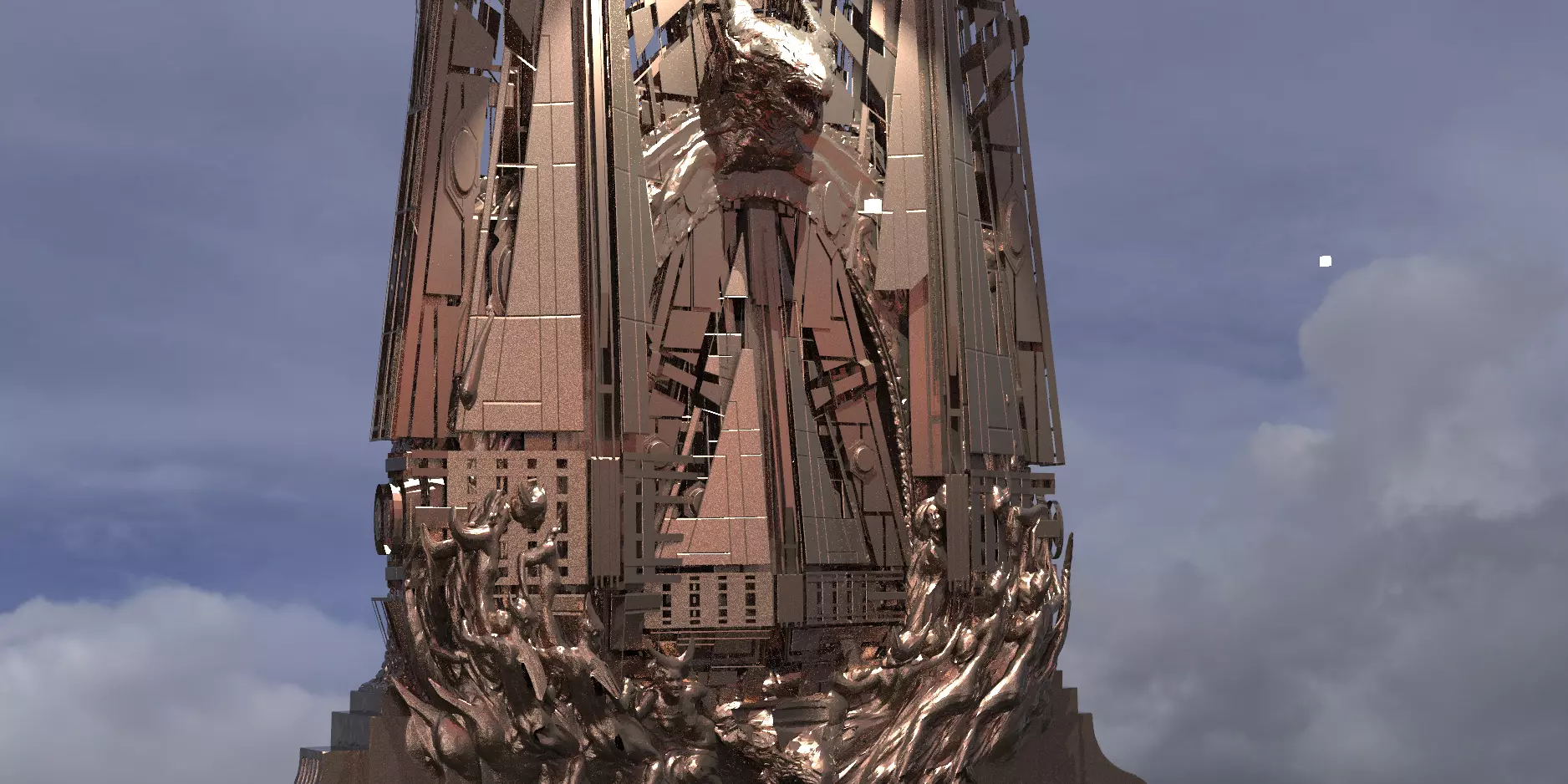 Wizard Dragon Emperor Tower Ruin 9 3D model