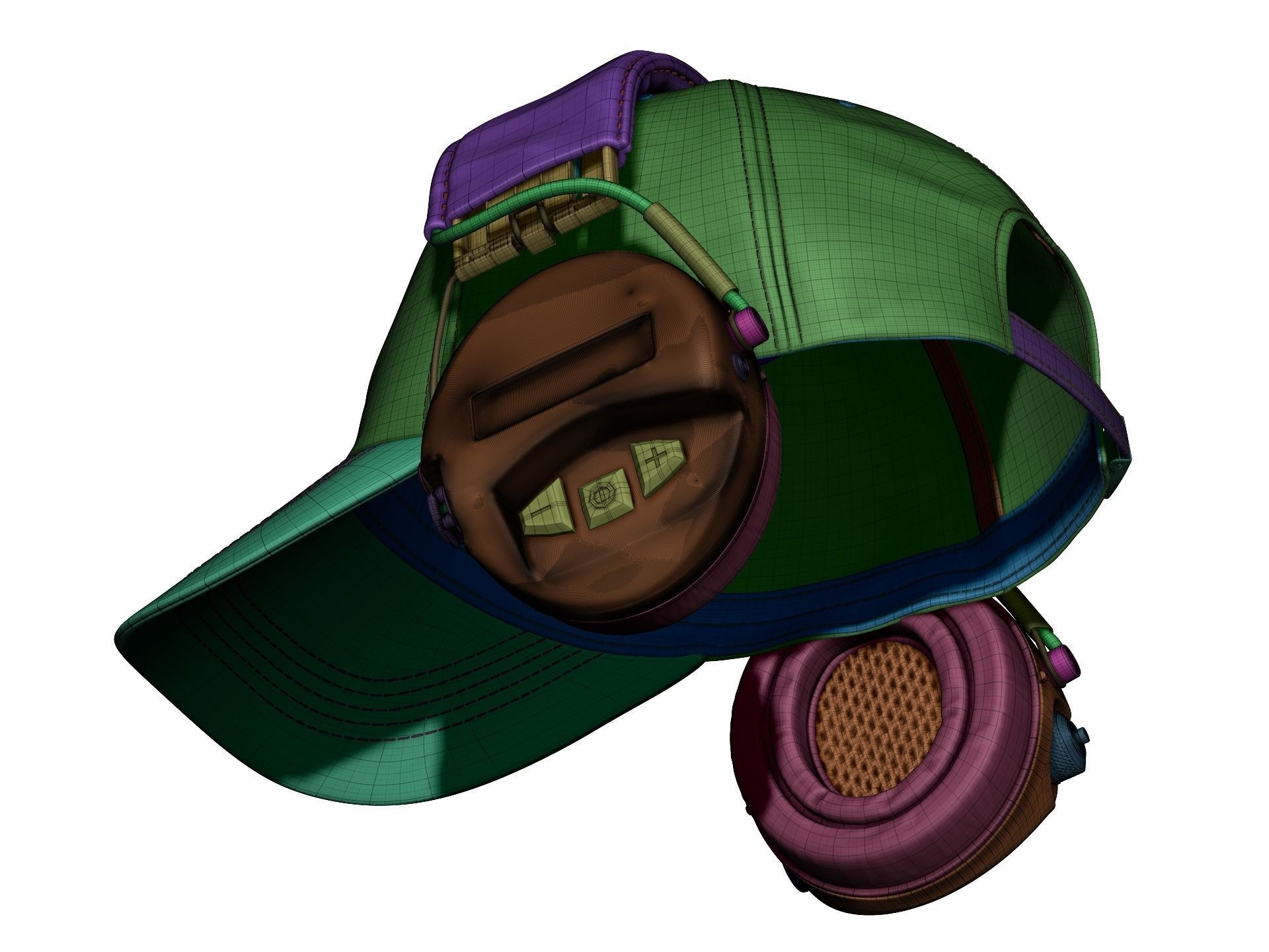 Baseball Cap and Active Headphone - High Poly 3D model_21