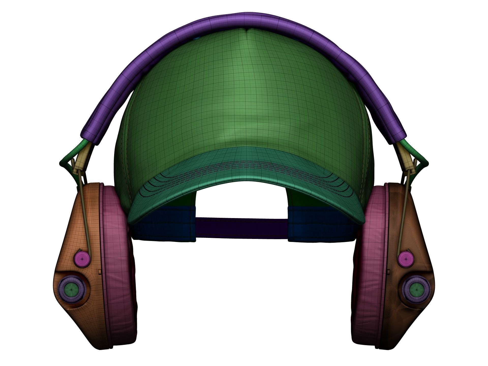 Baseball Cap and Active Headphone - High Poly 3D model_19