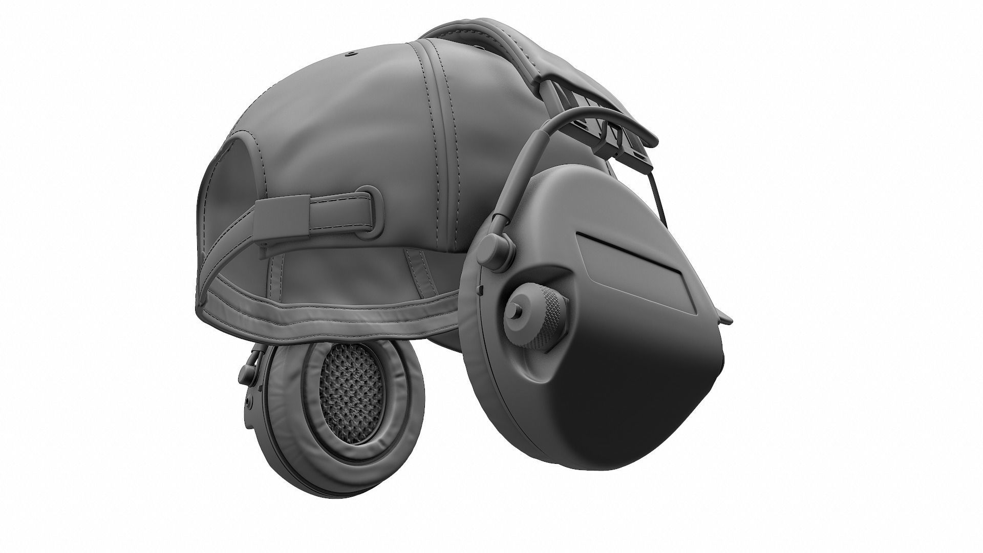 Baseball Cap and Active Headphone - High Poly 3D model_11