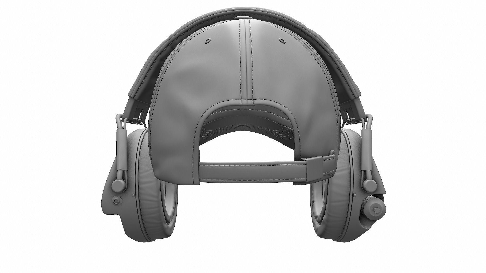 Baseball Cap and Active Headphone - High Poly 3D model_4