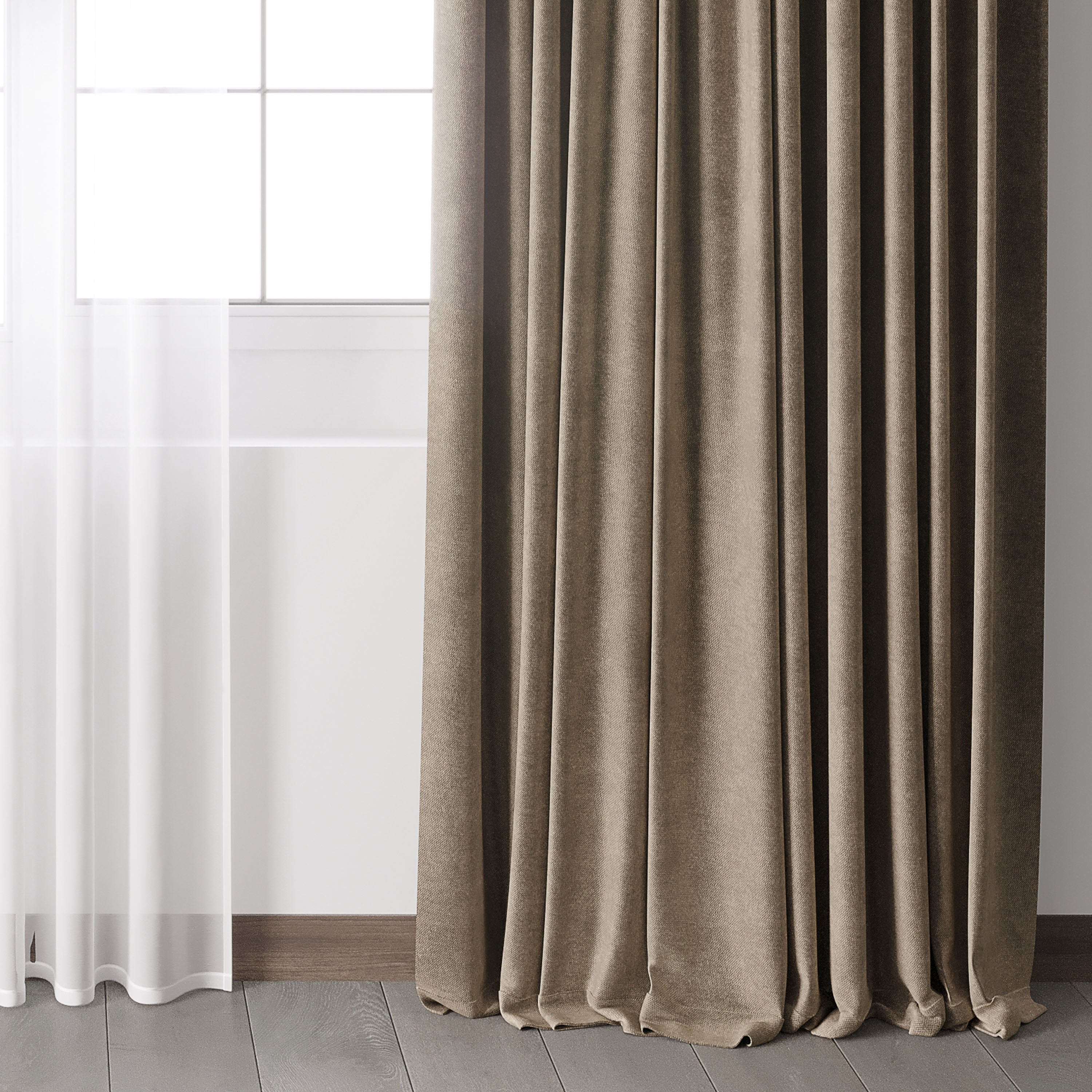 hadi curtain 63 classic curtain with roman blind Low-poly 3D model_2