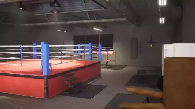 Unreal Fitness Room Low-poly 3D model