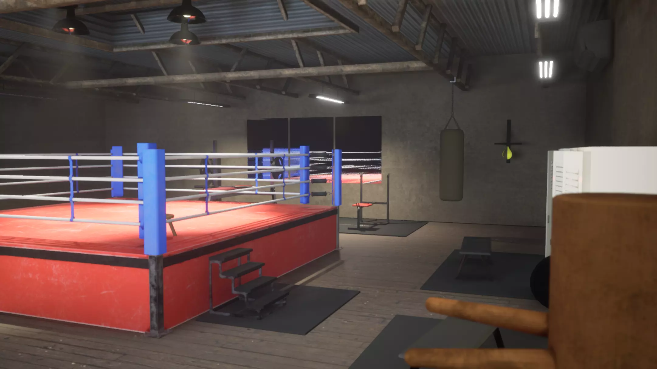 Unreal Fitness Room Low-poly 3D model_0