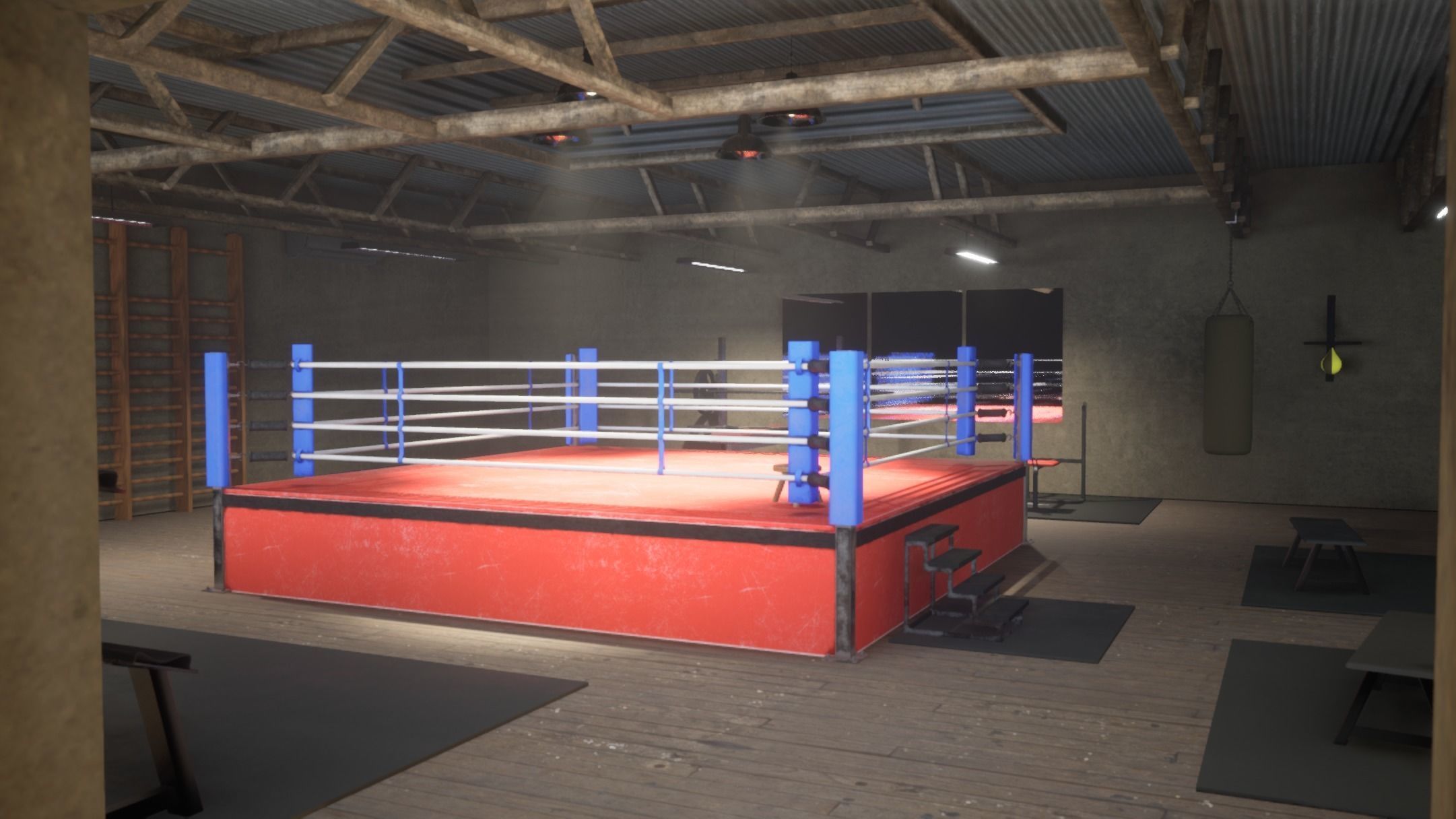 Unreal Fitness Room Low-poly 3D model_4