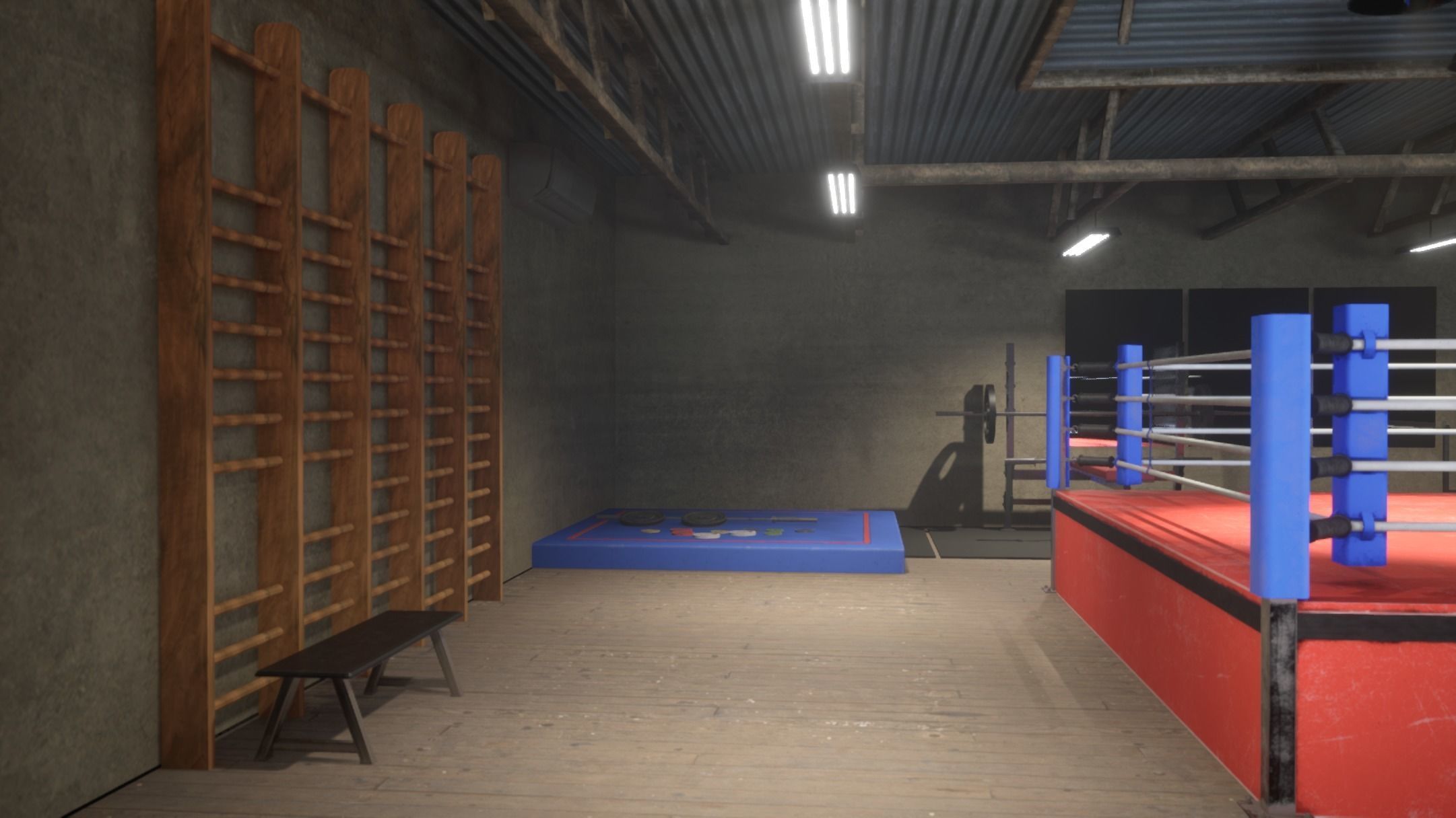 Unreal Fitness Room Low-poly 3D model_3