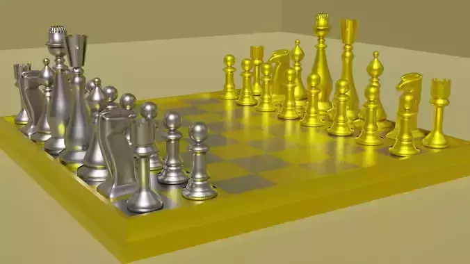gold and silver chess 