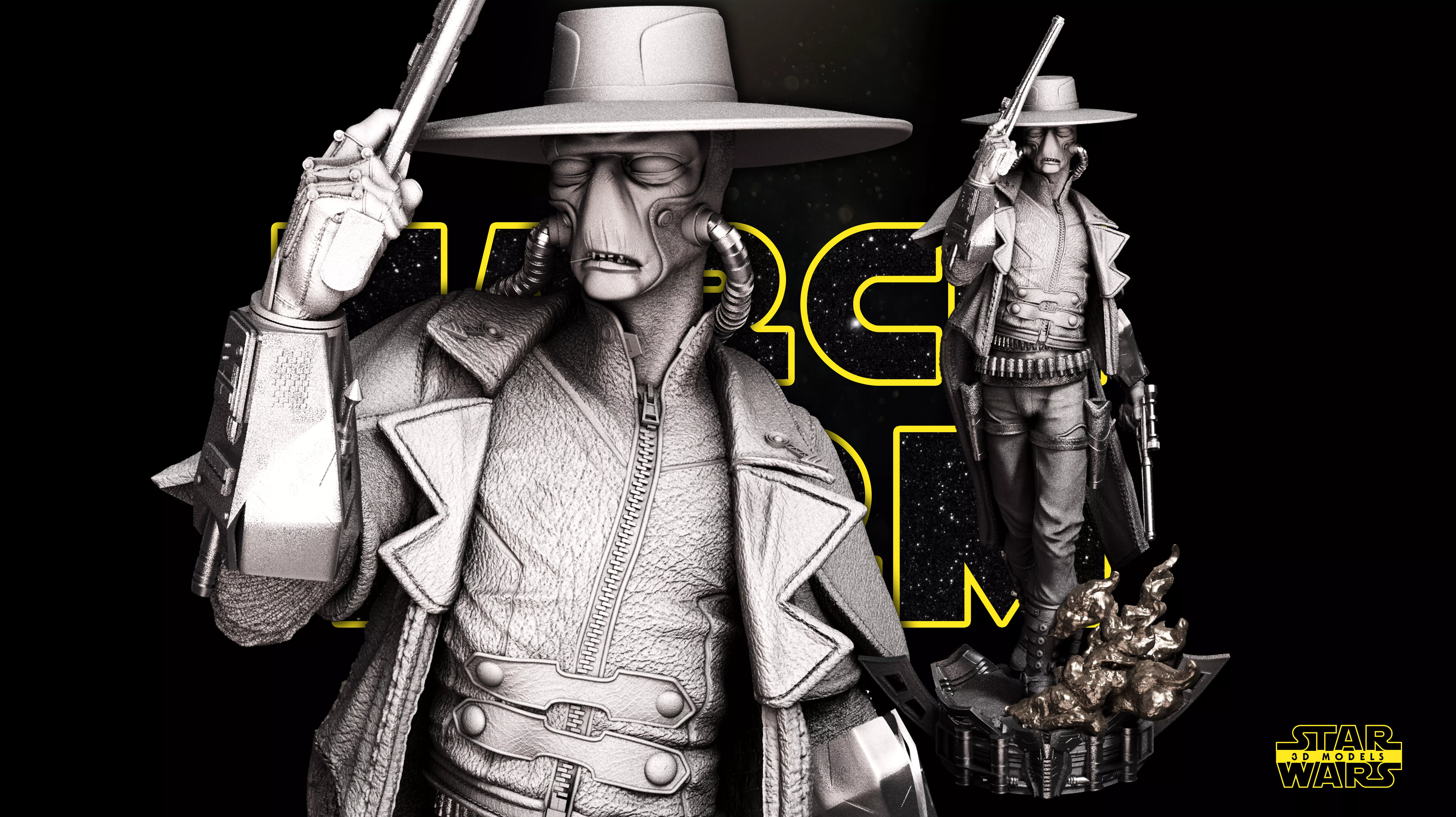 Cad Bane Sculpture - Tested and Ready for 3D printing 3D print model_0