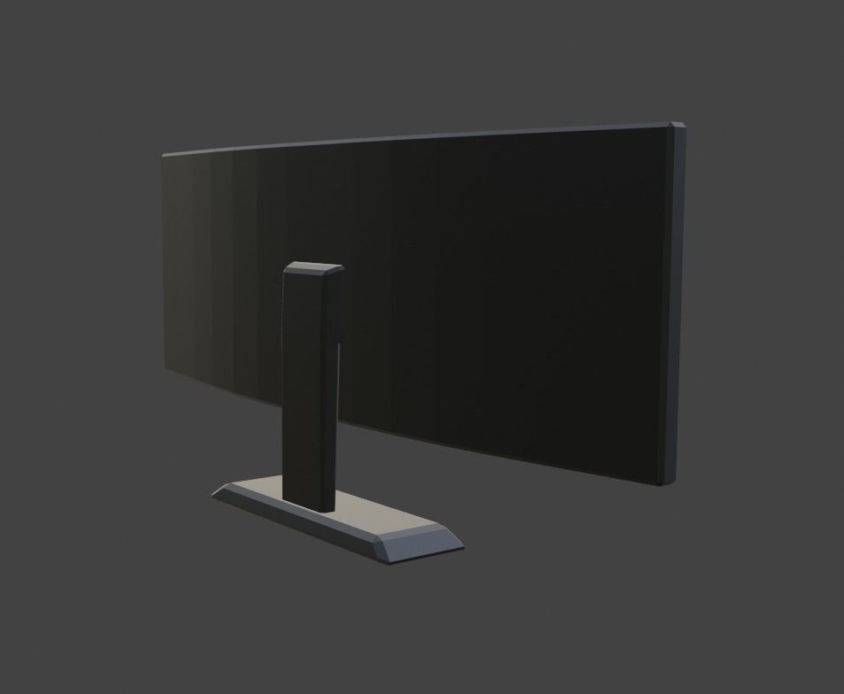 Ultrawide Monitor Low-poly 3D model_1