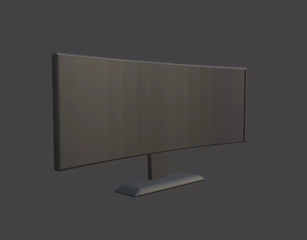 Ultrawide Monitor Low-poly 3D model_0