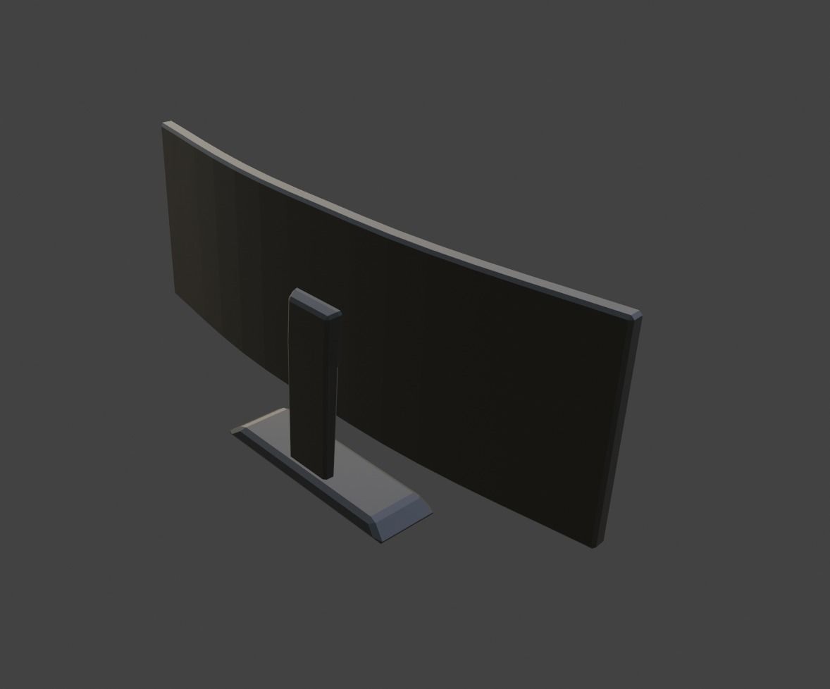 Ultrawide Monitor Low-poly 3D model_4