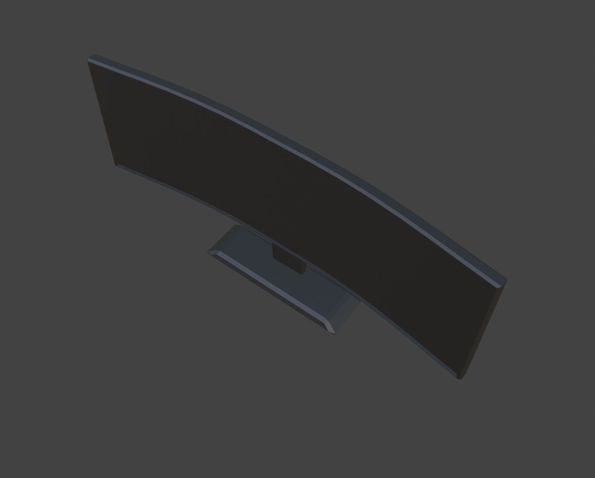 Ultrawide Monitor Low-poly 3D model_3