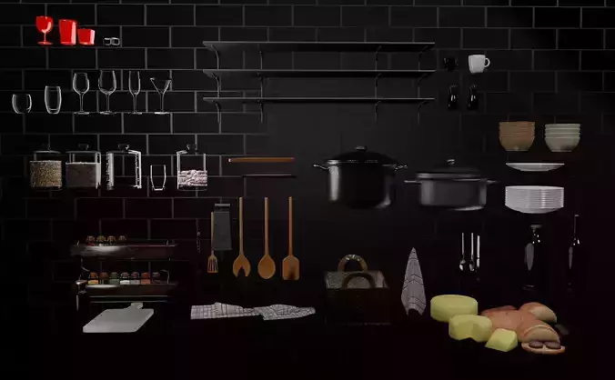 Kitchen Asset Pack 3D model