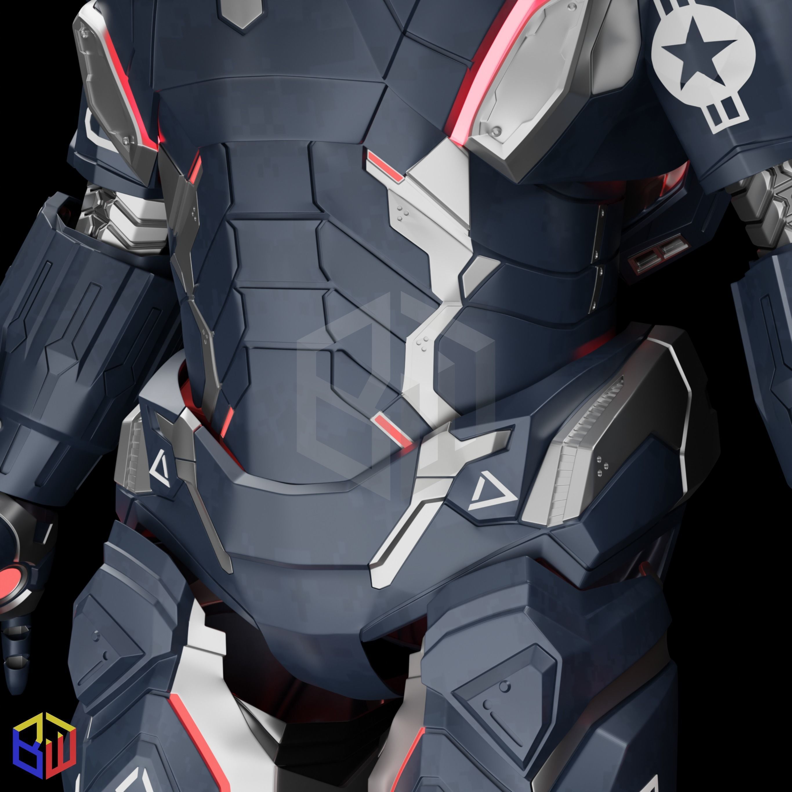 War Machine Mark 004 Full Suit 3D print model_6