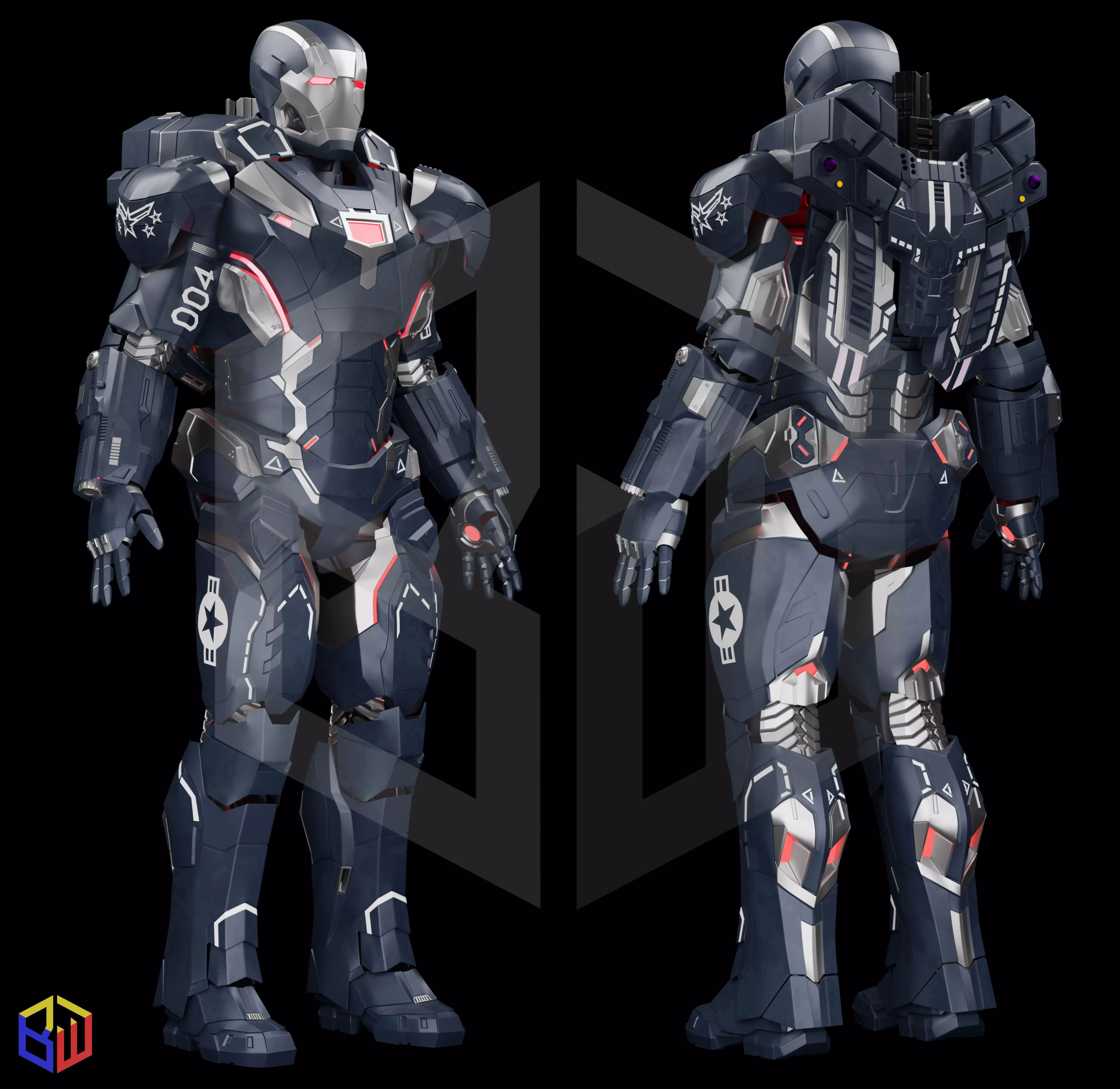 War Machine Mark 004 Full Suit 3D print model_0