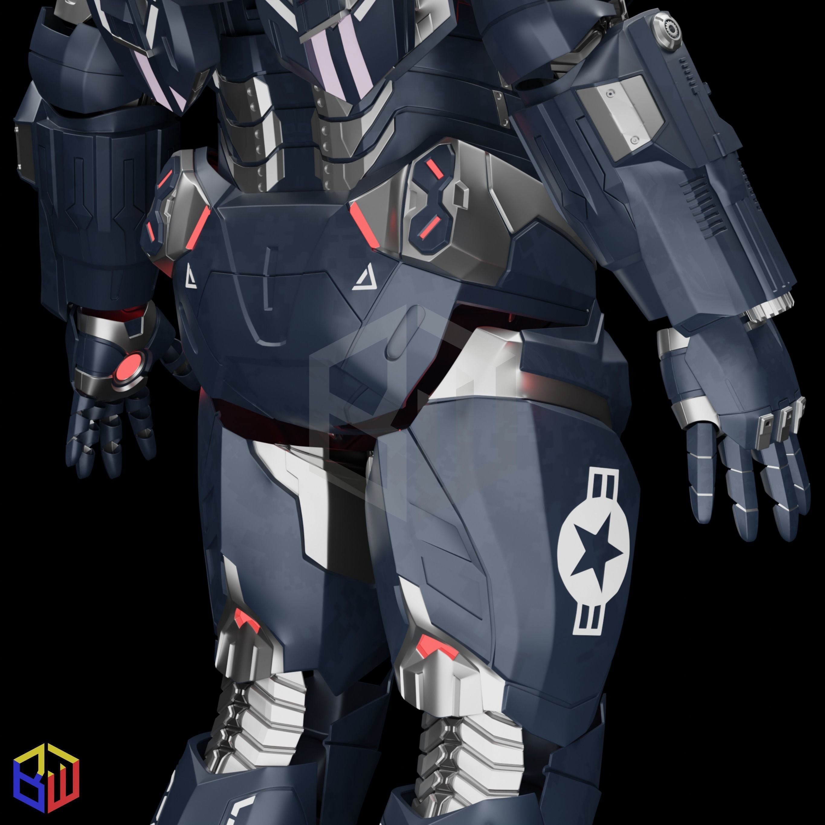 War Machine Mark 004 Full Suit 3D print model_18