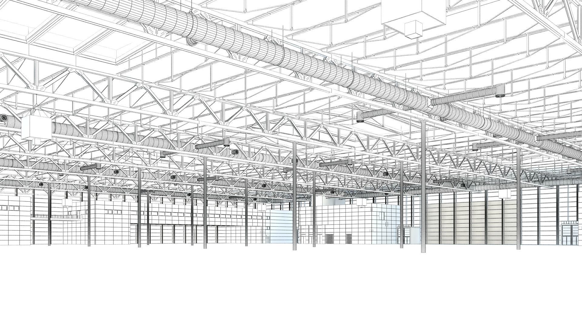 Exhibition Hall 3D model_1