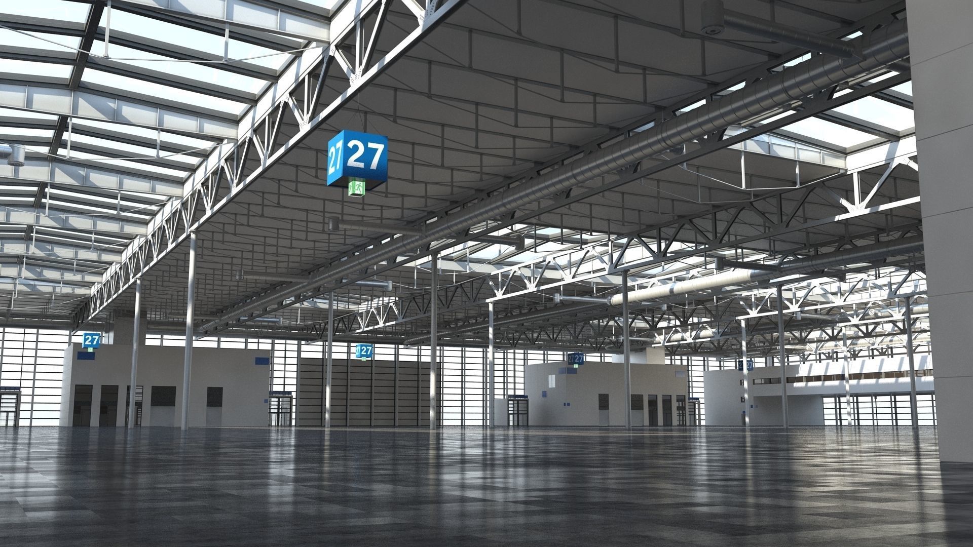 Exhibition Hall 3D model_4