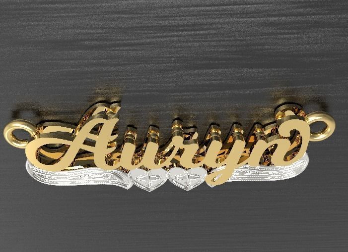 Auryn name plate 3D print model_2