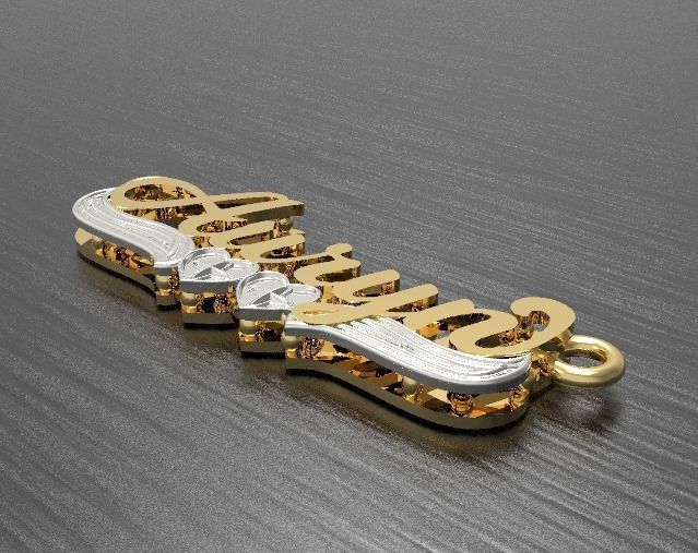 Auryn name plate 3D print model_1