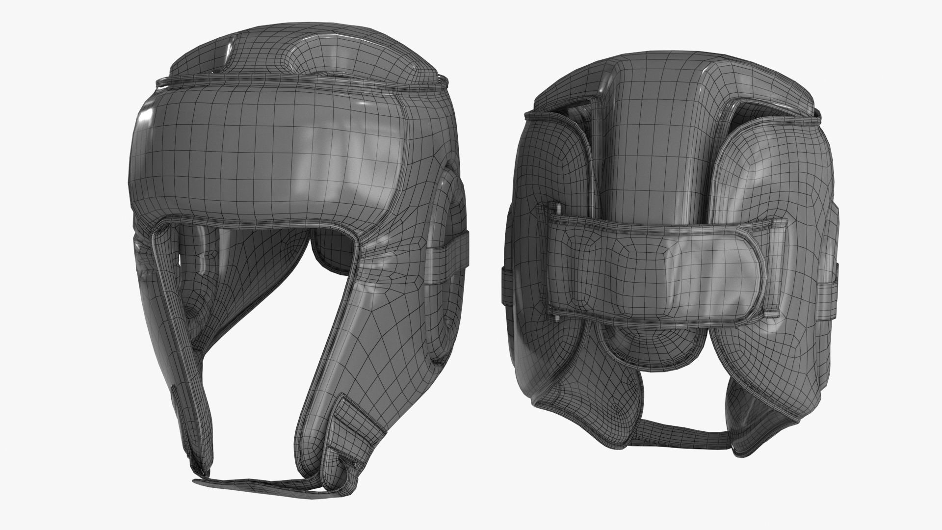 3D Boxing Gloves Head Guard Collection Low-poly 3D model_21