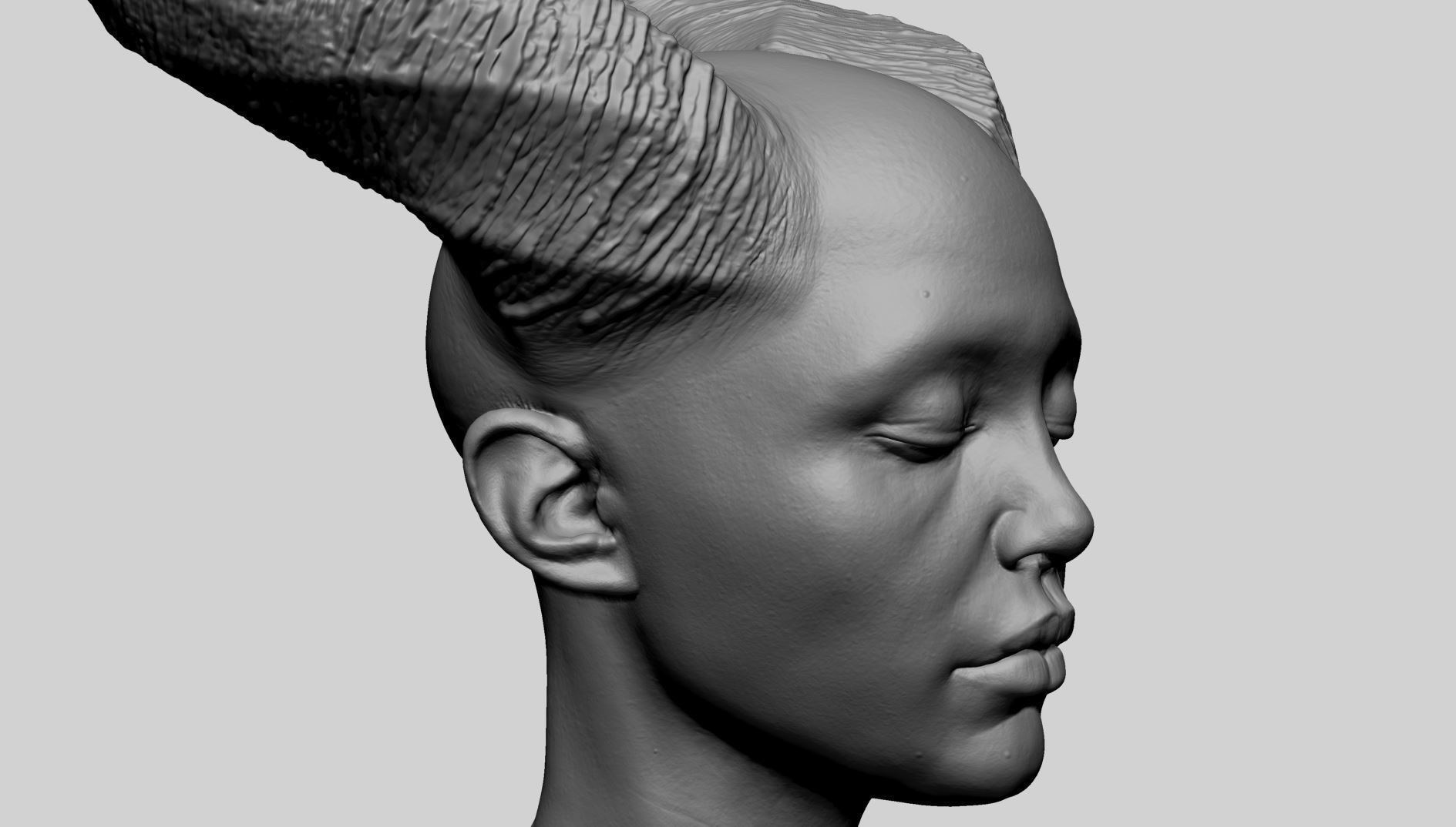 Fantasy Female Head A 3D model_9