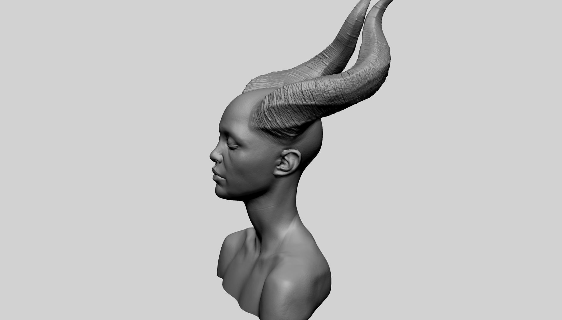 Fantasy Female Head A 3D model_5