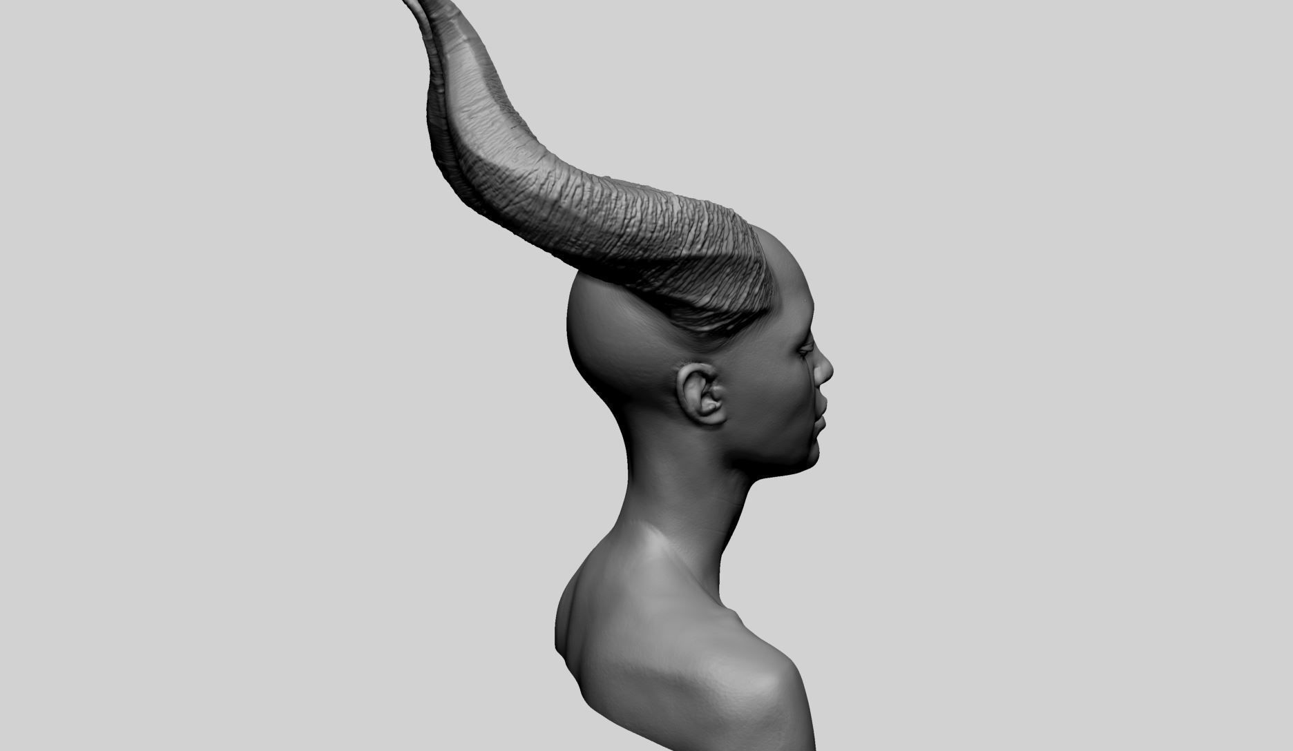 Fantasy Female Head A 3D model_2