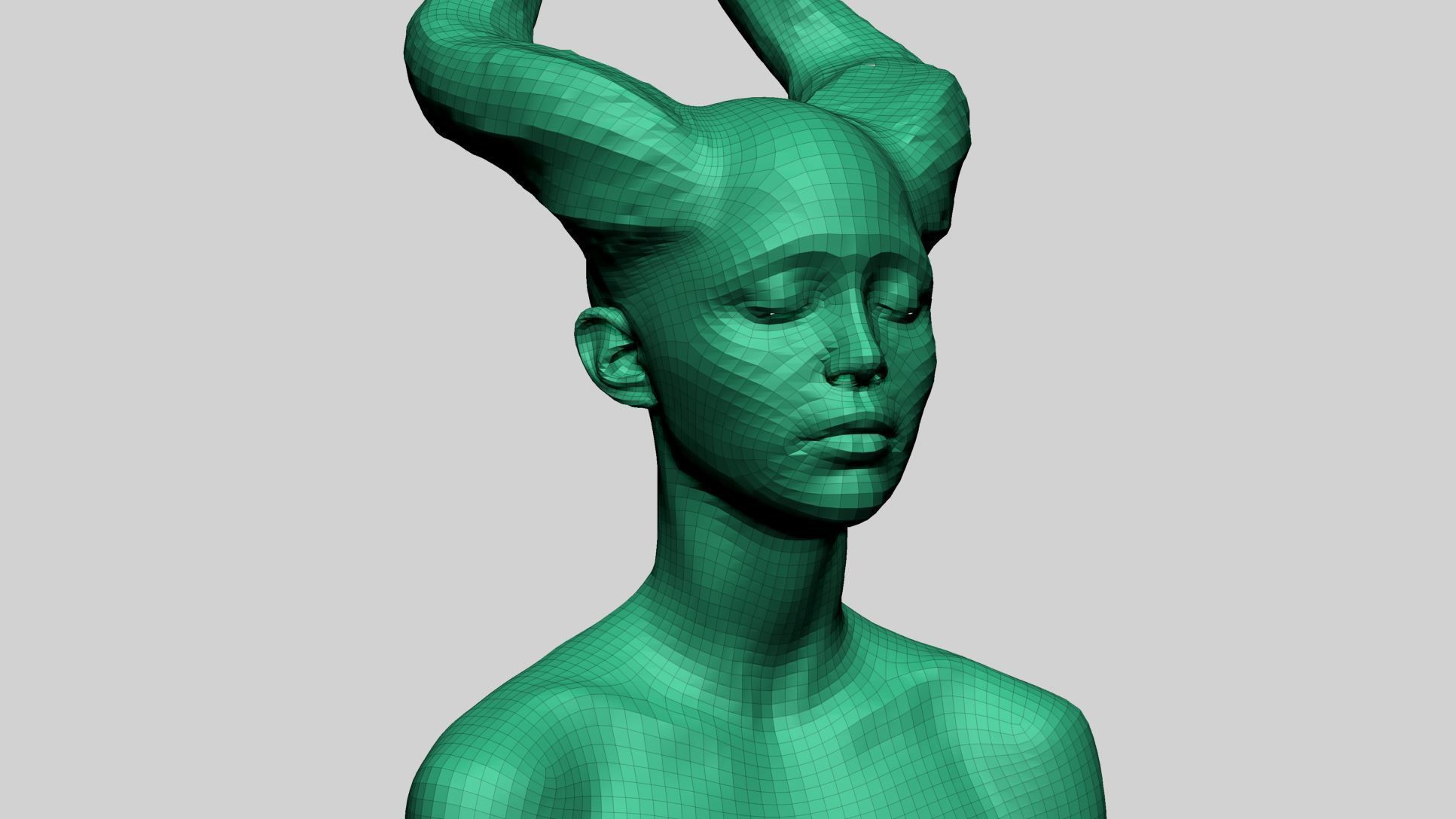 Fantasy Female Head A 3D model_13