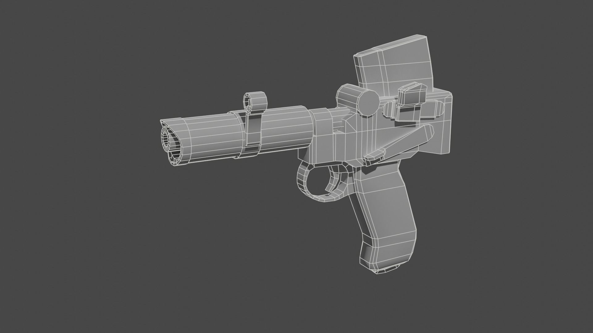 Pistol using a rifle ammo Low-poly 3D model_8