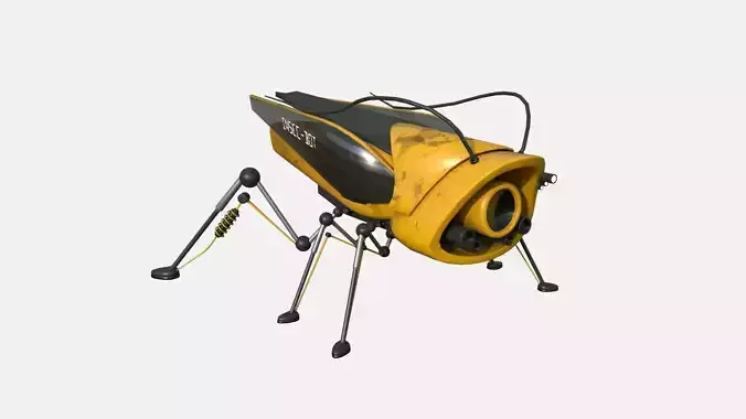 Insect Robot F06 Yellow - SciFi Character Design Low-poly 3D model Insect Robot F06 Yellow - SciFi Character Design Low-poly 3D model