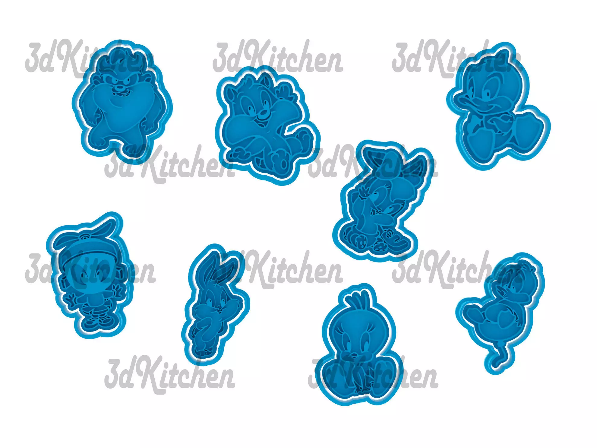 Babies Looney Tuns cookie cutters -fondant STL files 3D print model_0