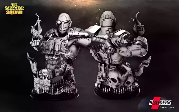 B3DSERK February Term Deadshot Bust ready for printing