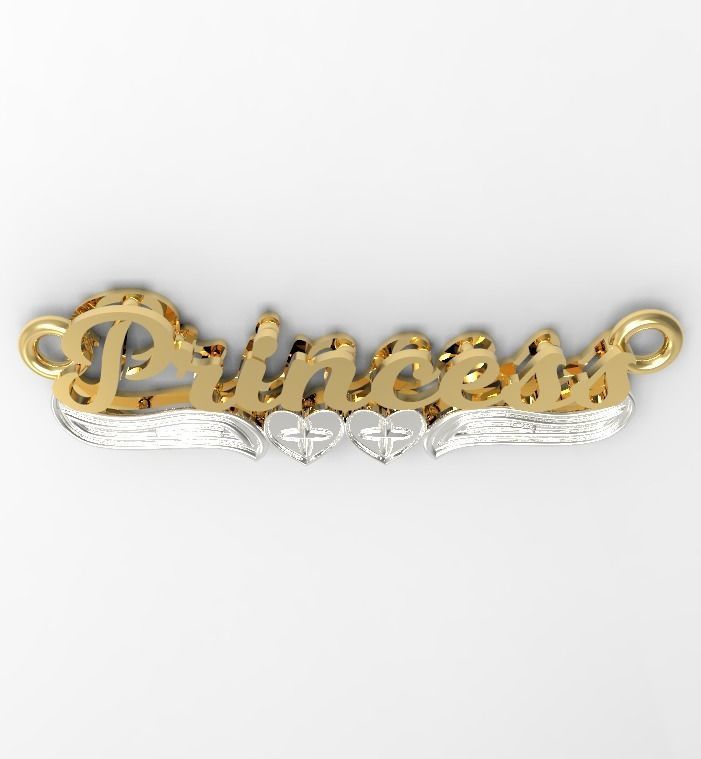Princess name plate 3D print model_1