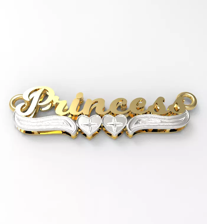 Princess name plate 3D print model_0