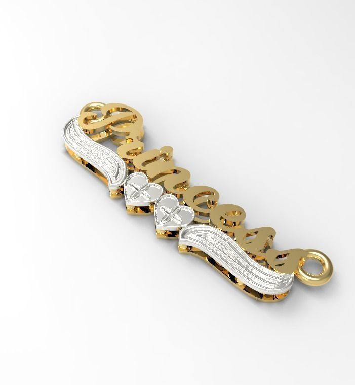 Princess name plate 3D print model_2