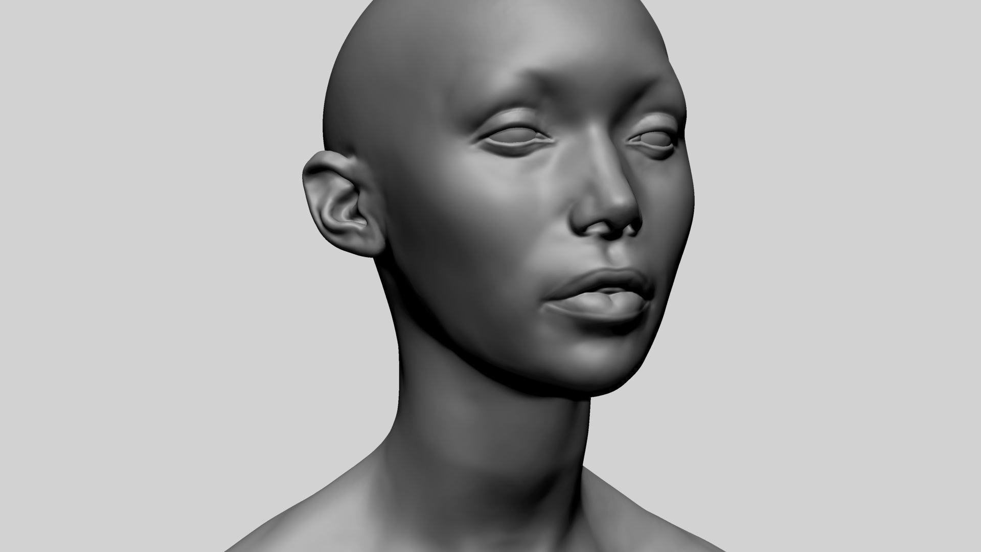 Female Head B 3D model_10