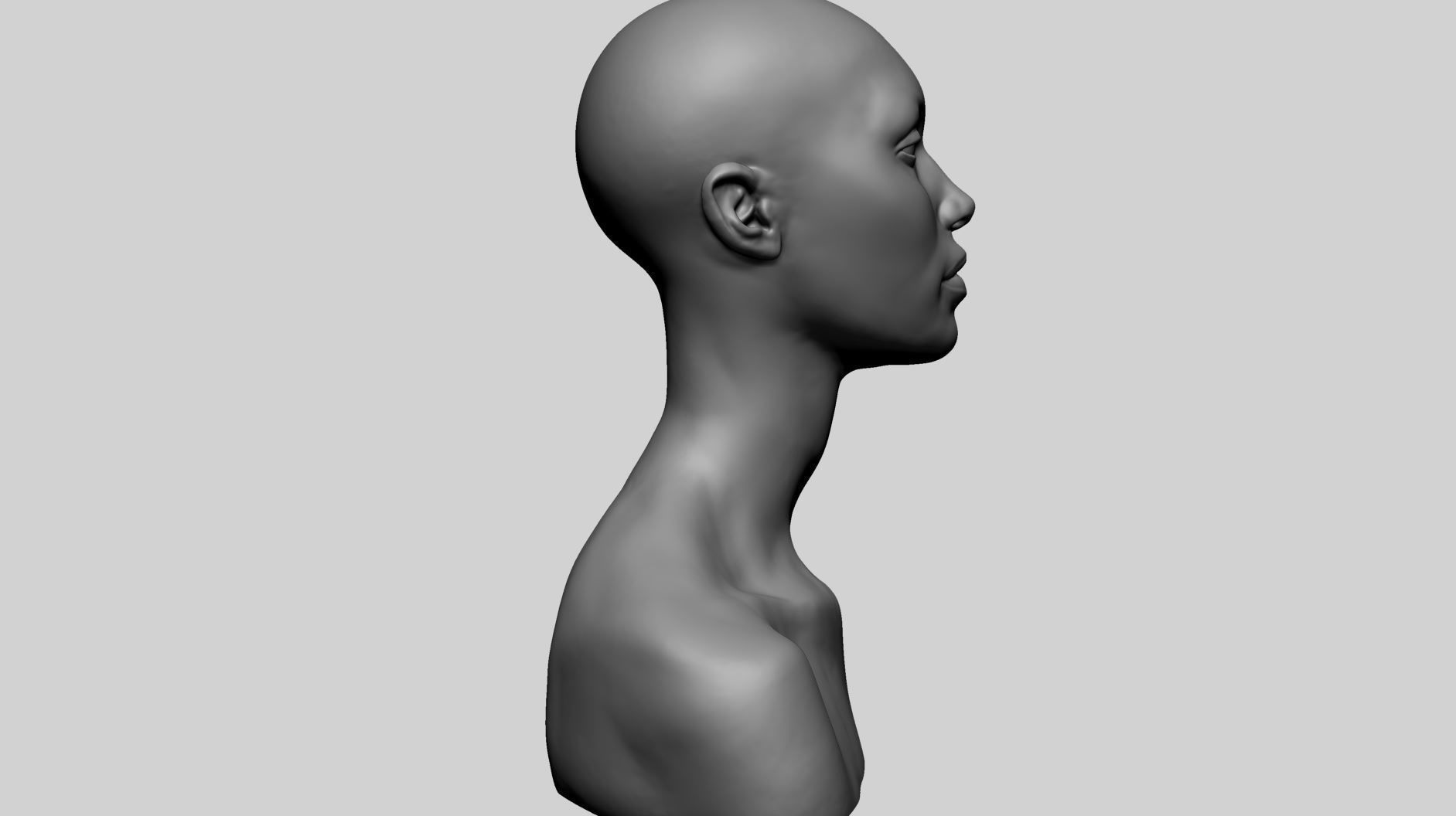 Female Head B 3D model_3