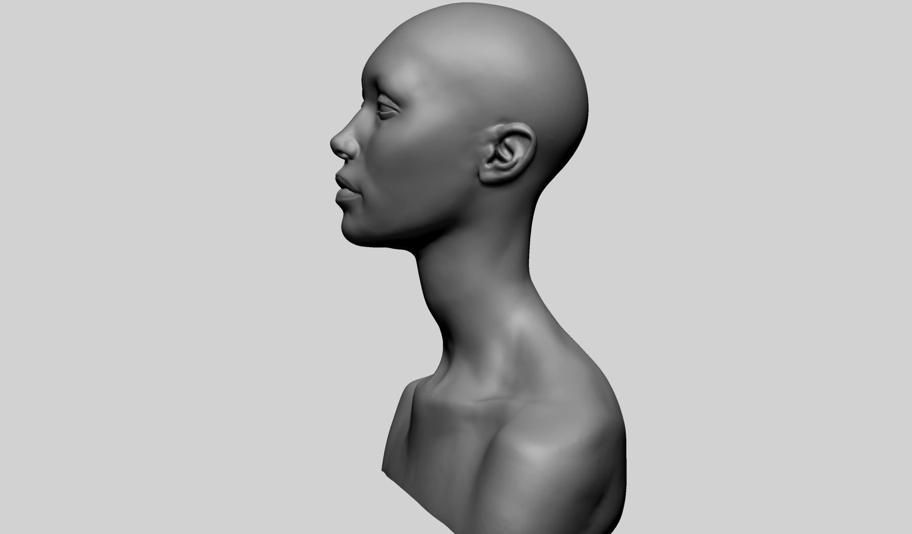 Female Head B 3D model_6