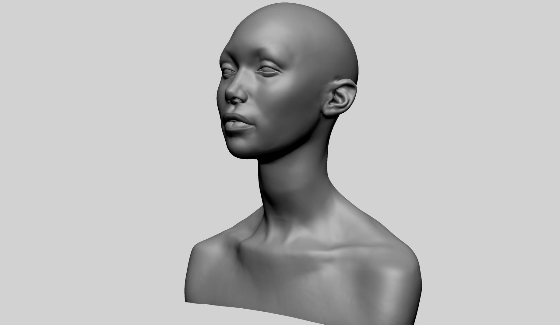 Female Head B 3D model_7